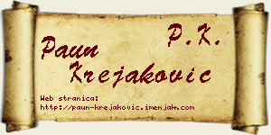 Paun Krejaković vizit kartica